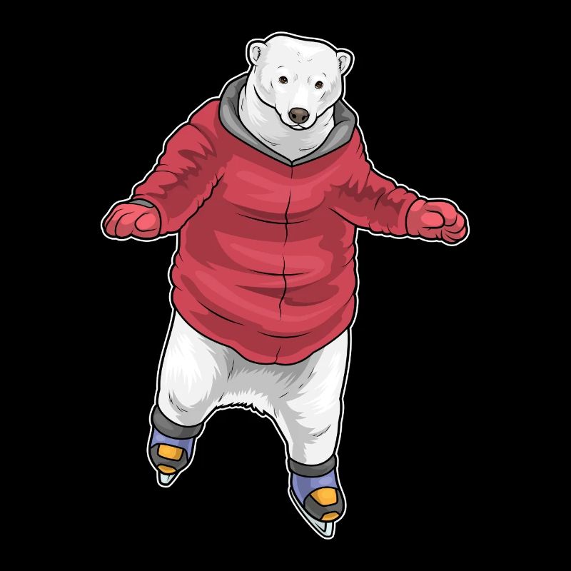 Eisbär Eislaufen Schlittschuhe