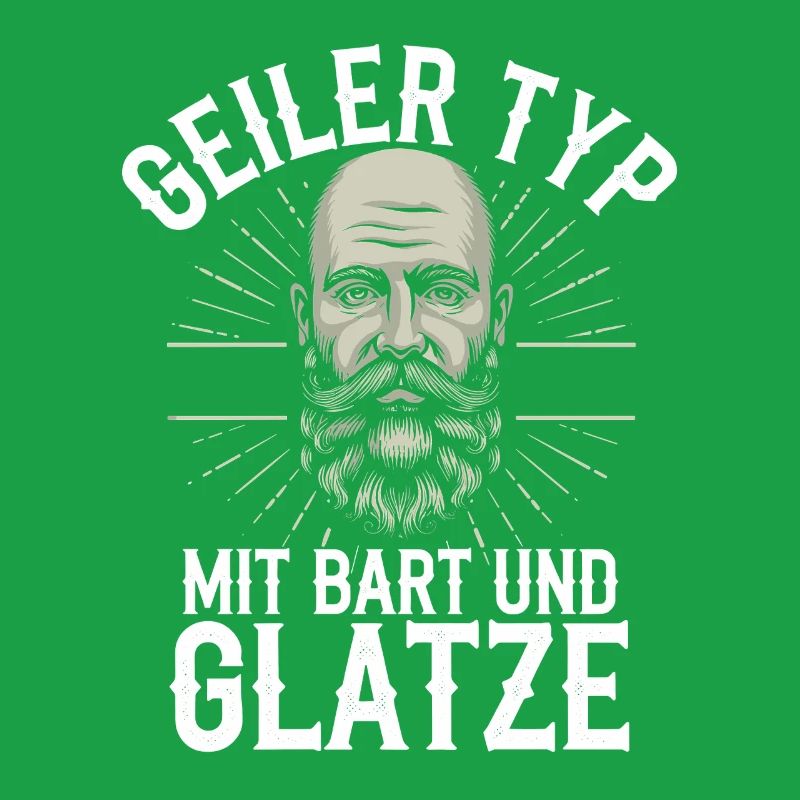 Geiler Typ Mit Bart & Glatze Glatzkopf Bartträger