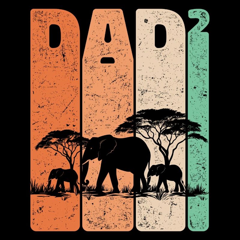 Dad Hoch 2 Elefant Zwei Kinder Vatertag Geschenk