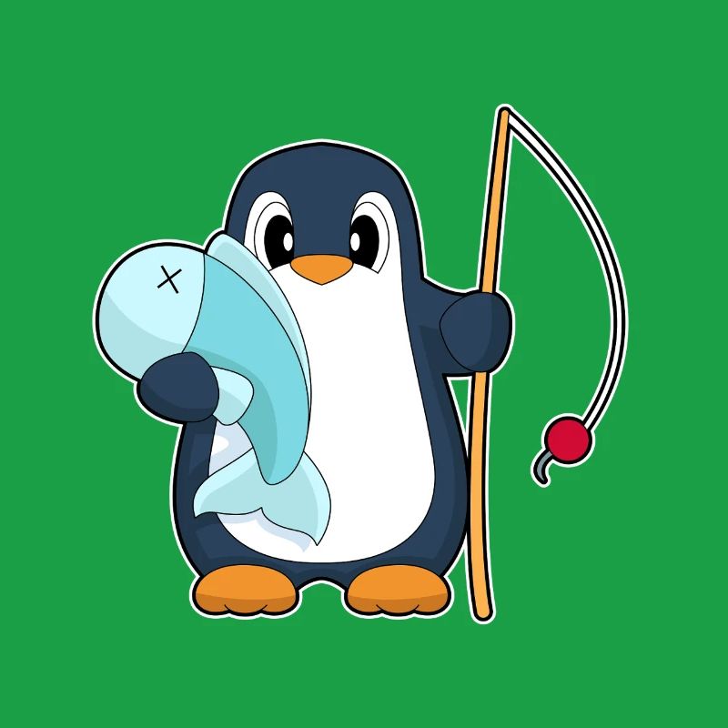 Pingouin Pêcheur Poisson Pêche