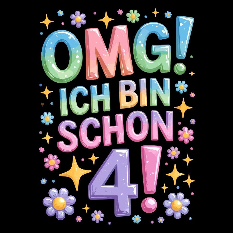4. Geburtstag Mädchen OMG Ich Bin Schon 4 Jahre