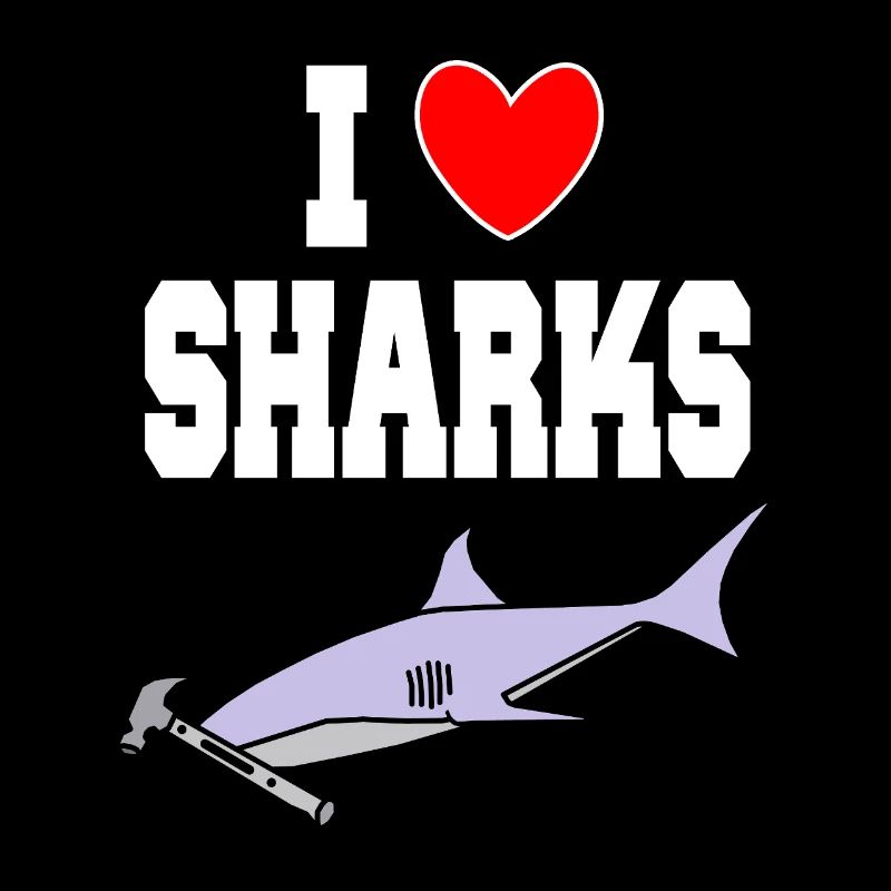 J’aime les requins Drôle de requin à tête de marteau, marteau mignon