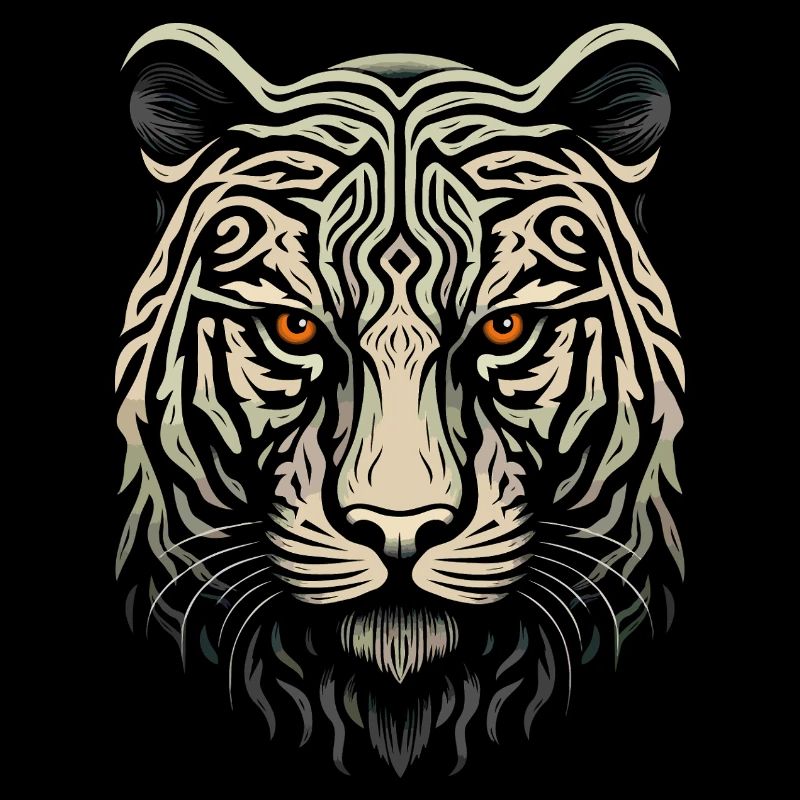 Tête de tigre blanc