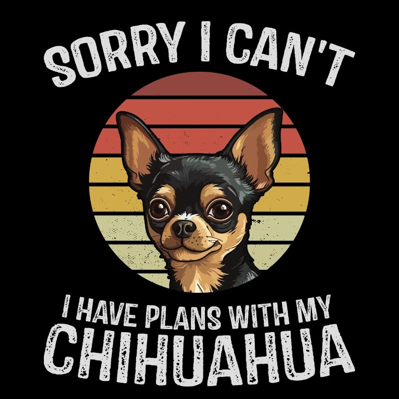Playful Chihuahua with Retro Sunset
