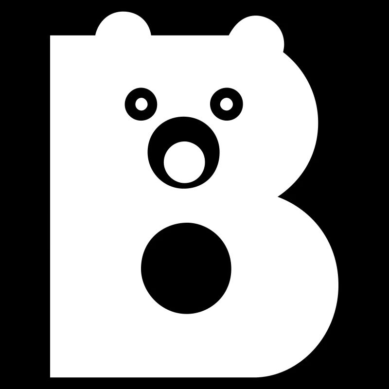 B Letter white Vectorgraphic