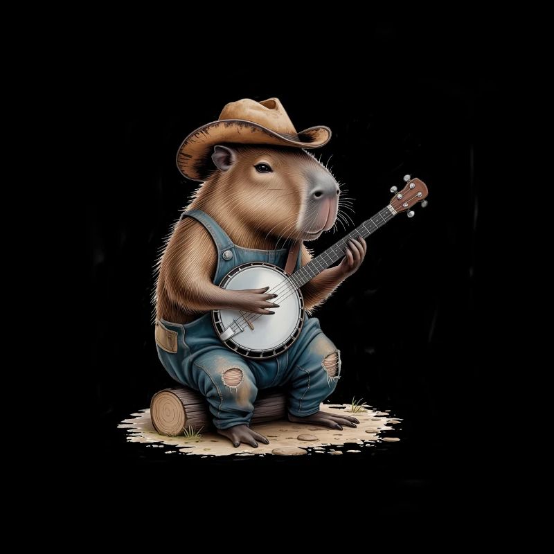 Cool Capybara Playing Banjo