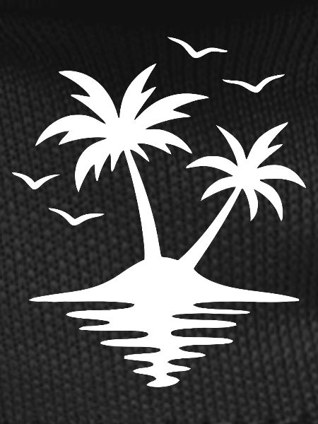 Tropical Sunset Palm Silhouette