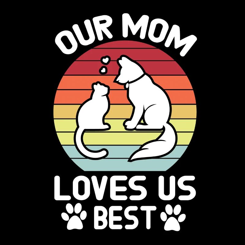 Unsere Mutter liebt uns Bestes Katze-Hund-Design
