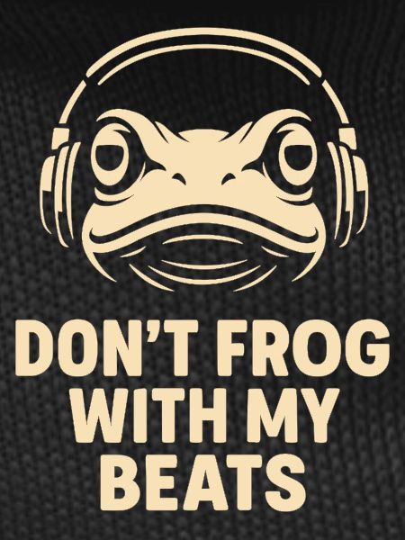 Frog with headphones