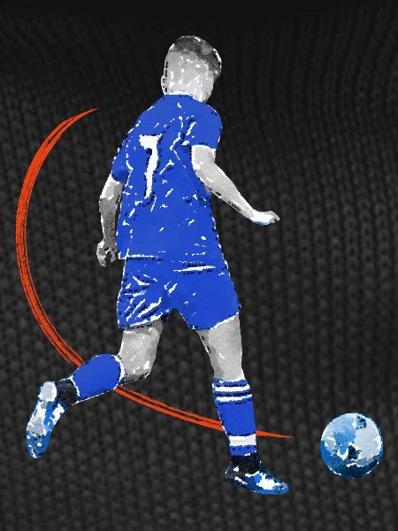 Soccer player with ball