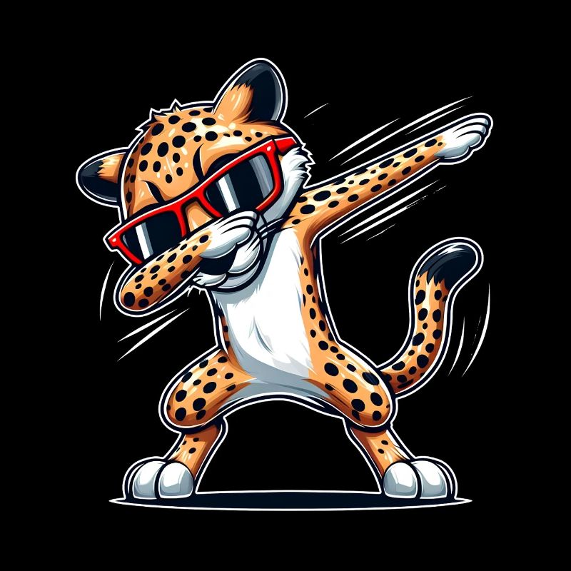 Cool et drôle dabbing guépard avec des lunettes