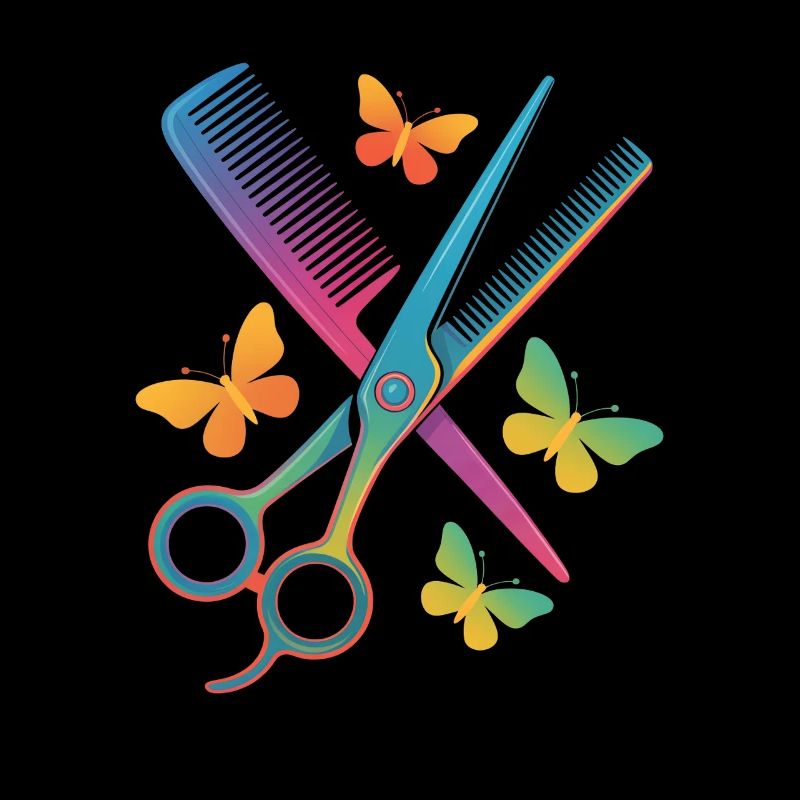 Coiffeur Ciseaux Peigne Papillon