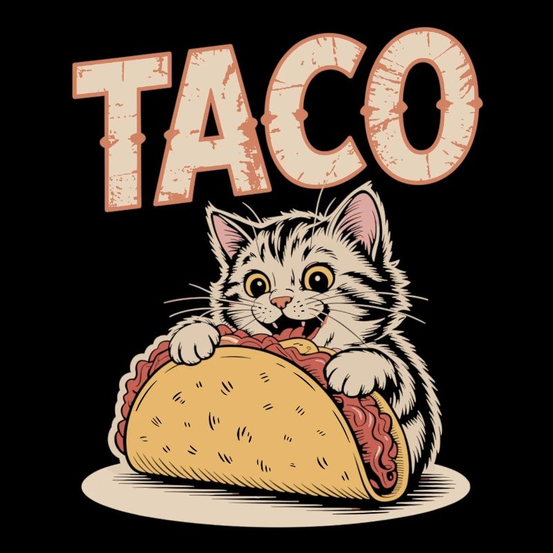 Playful taco kitten design