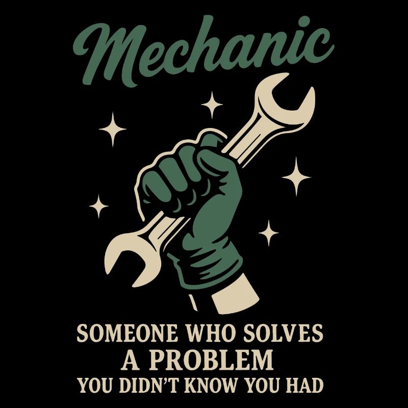 Mécanicien, résolveur de problèmes, garage, dicton drôle