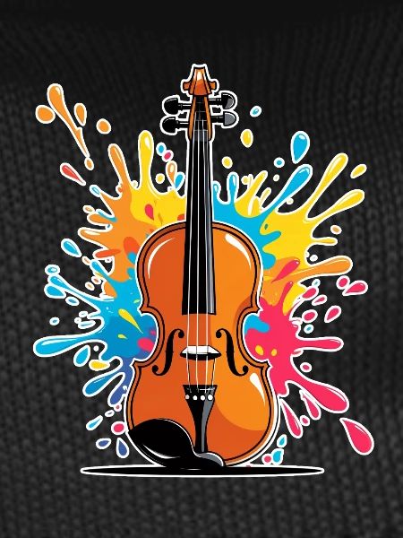 Vibrant violin art design