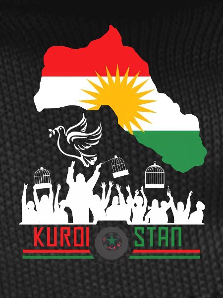 Kurdish flags with Kurdistan Kurd