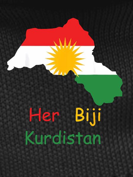 Kurdistan flag with Kurdish sun