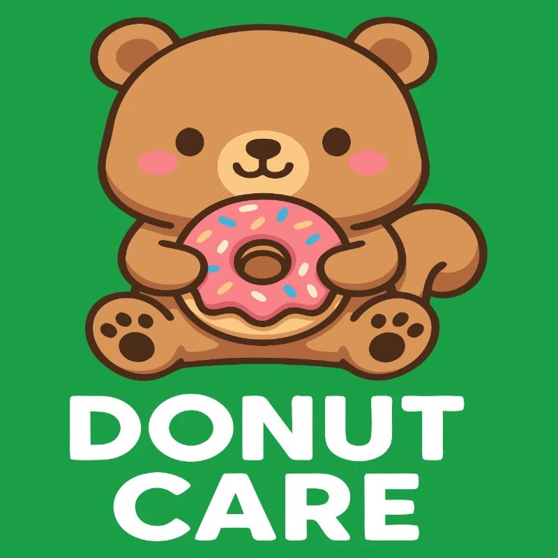 Cuddly bear with donut accessory