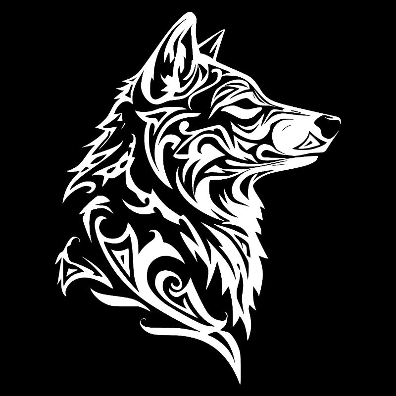 Nordic Wolf Tribal Wolf Head Tattoo