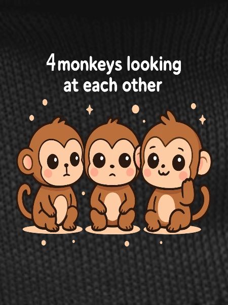 4 singes se regardent