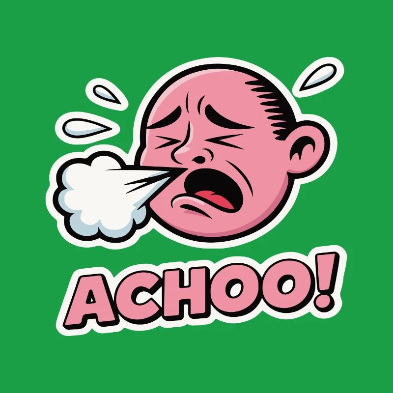 Vintage Comic Sneeze Expression Design