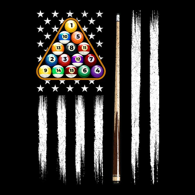 Drapeau américain, billard, queue patriotique, art sportif