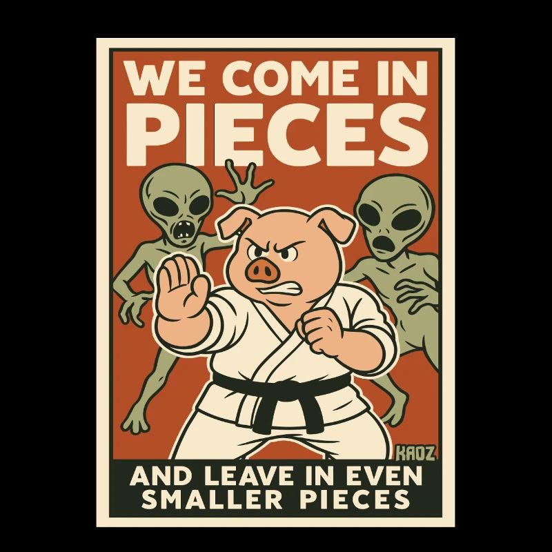 Arts Martiaux Cochon vs Aliens Affiche