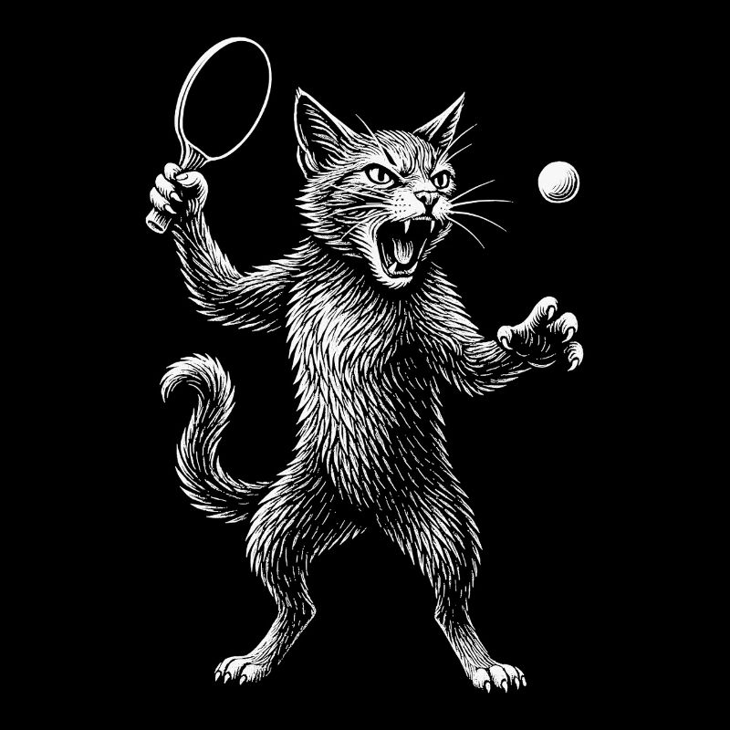 Table tennis, ping pong, table tennis player cat