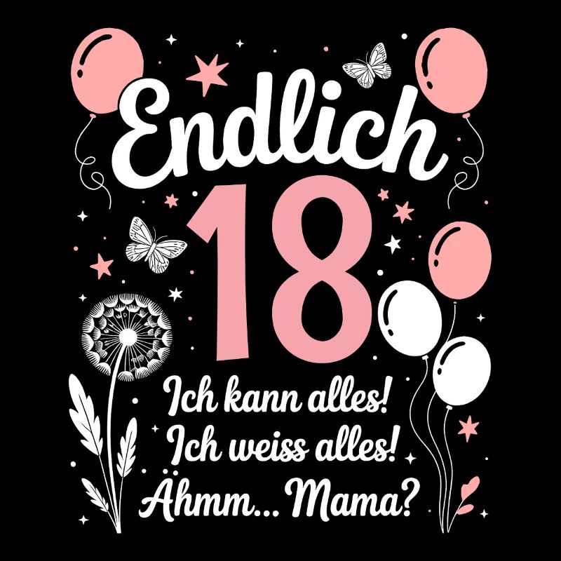 Endlich 18 Geburtstag 18 Jahre Geschenk Mädchen