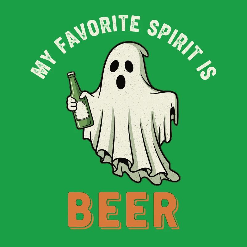 Humorous ghost drink print