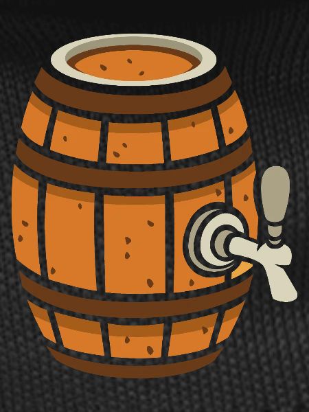 Rustic Beer Barrel Cartoon