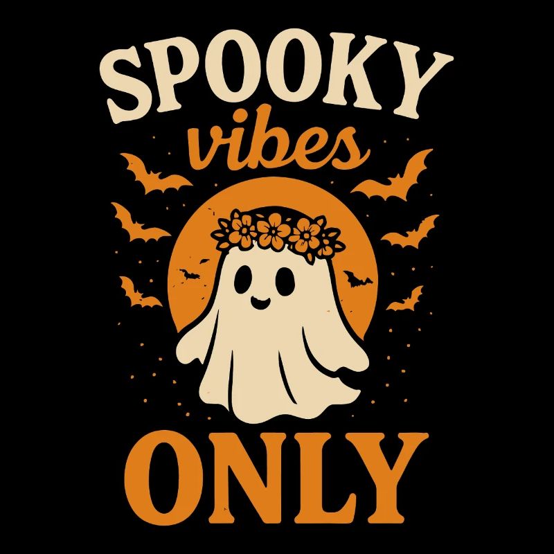 Spooky Vibes Only Halloween Fun Ghost