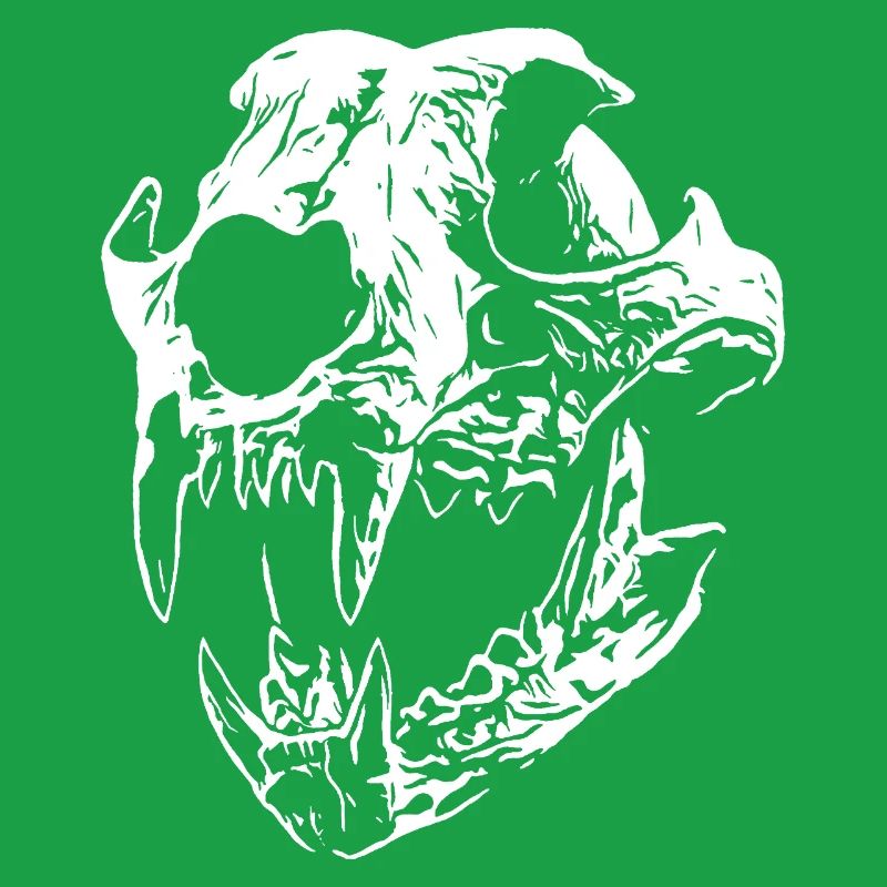 Smilodon skull with sharp teeth