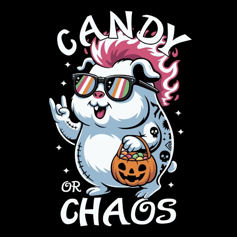 Chaotique Punk Cochon d’Inde Hamster d’Halloween