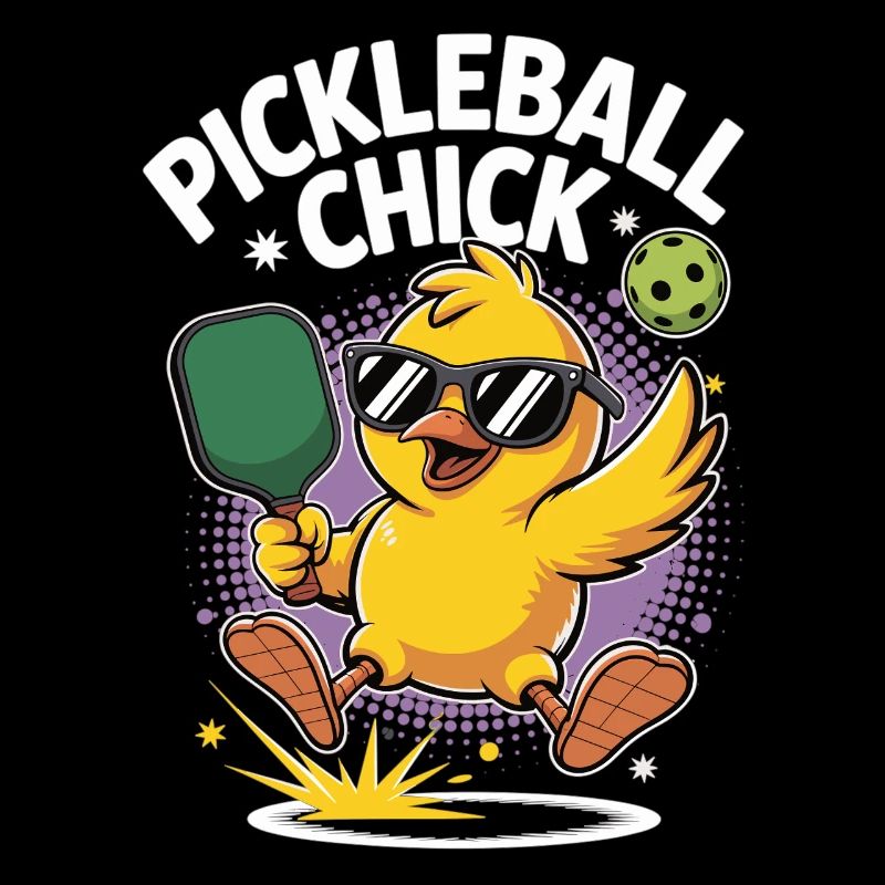 Pickleball Shirt with Chick and Racket