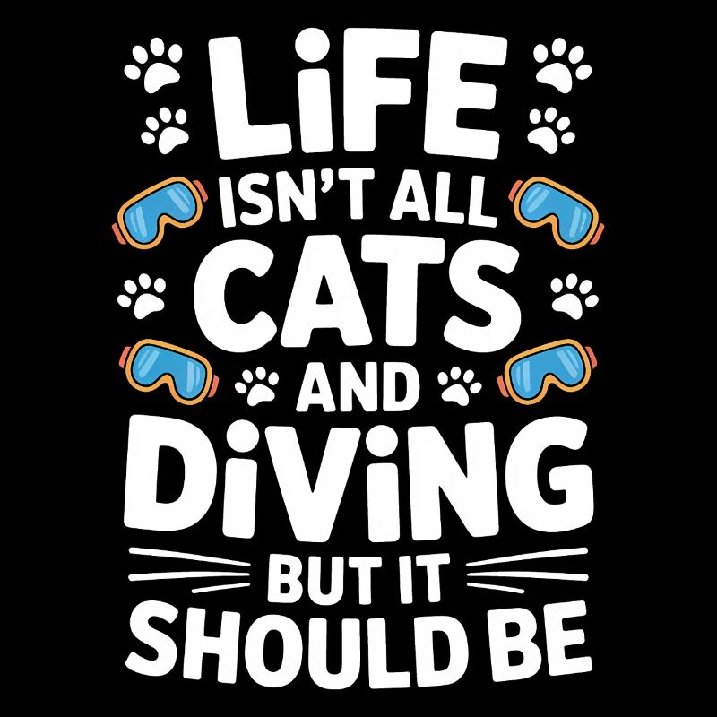 Diving Saying Cats Funny Diving Gift