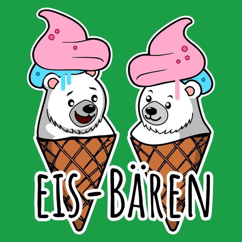 Zwei leckere Eis Bären an der Eisdiele