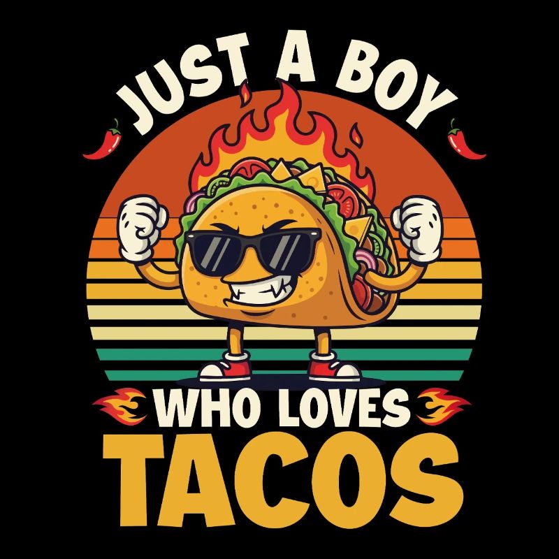 Just A Boy Who Loves Tacos Funny Vibes