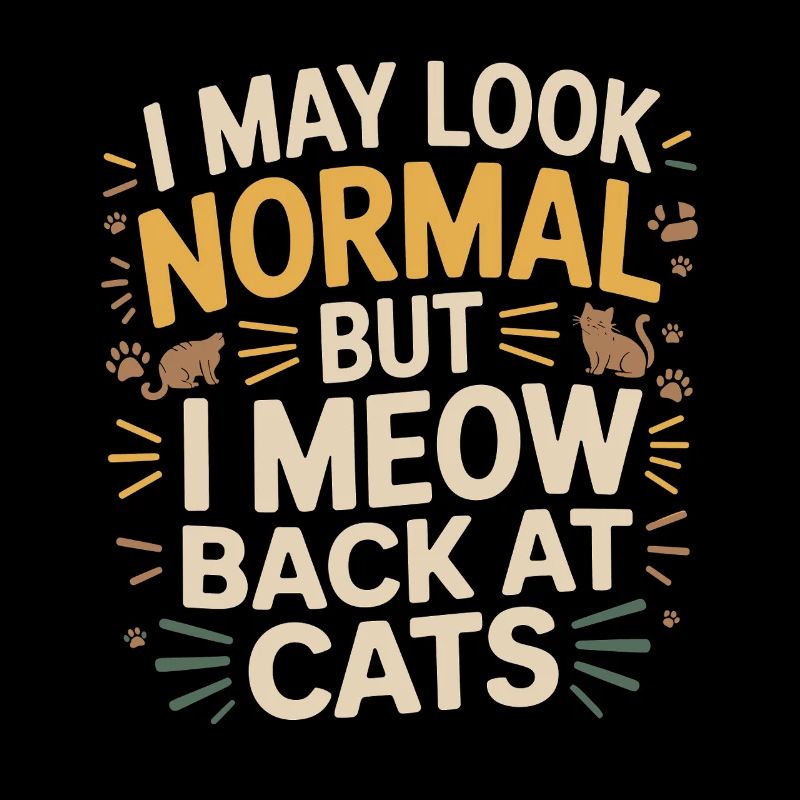 Katze I May Look Normal I Meow Back At Cats Katzen