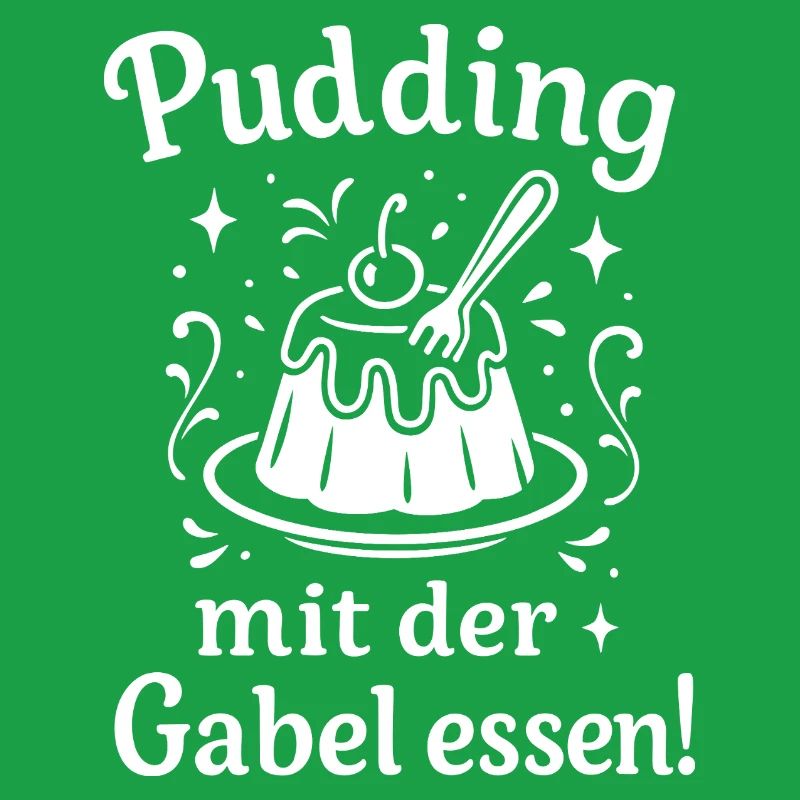 Pudding mit der Gabel Essen