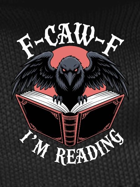 Raven over Book Reading Motif
