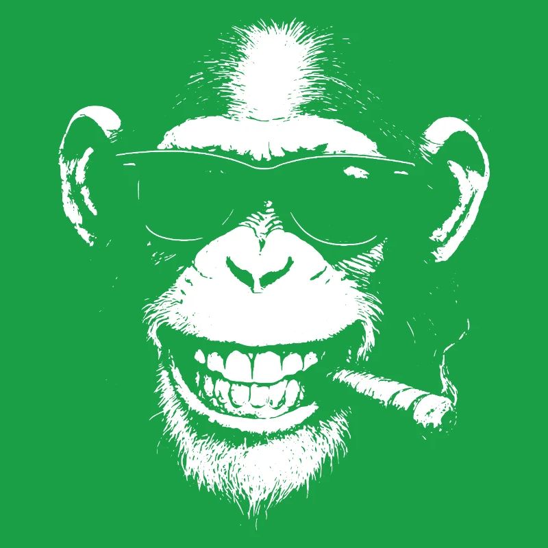 Smiling Monkey with Sunglasses and Cigar