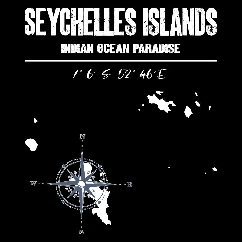 Seychelles Map Compass Vintage Design
