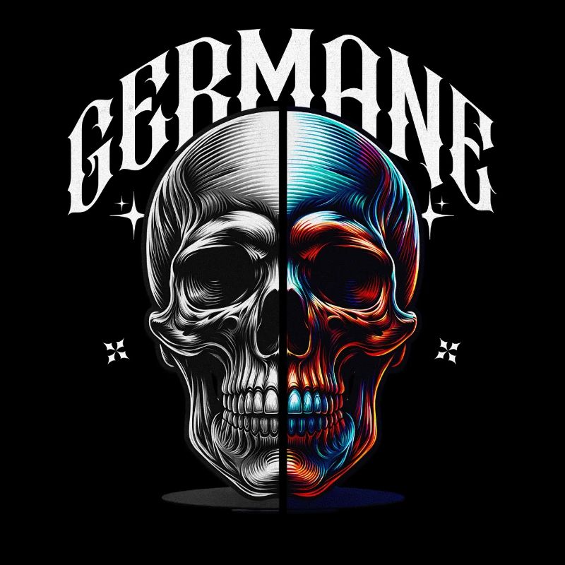 Spalt Schädel Neon Kontrast Germane