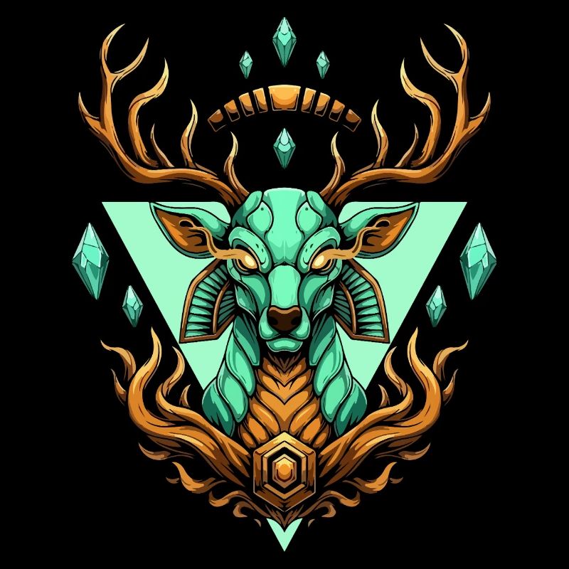 Fairy geometric turquoise deer