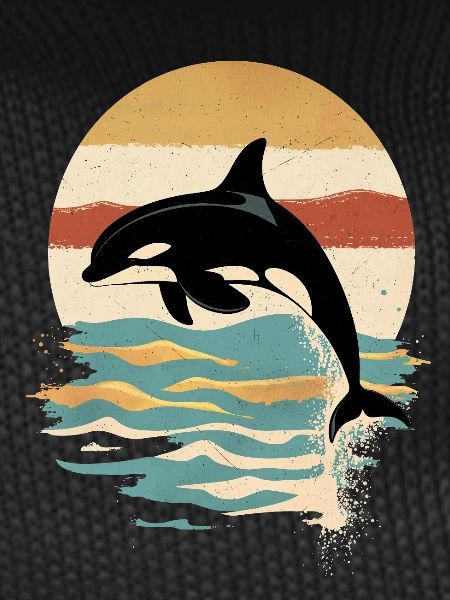 Orca Retro Sunset Ocean