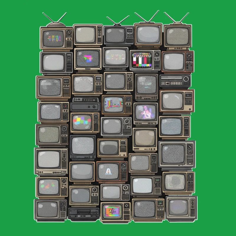 Retro TV Stack Collage