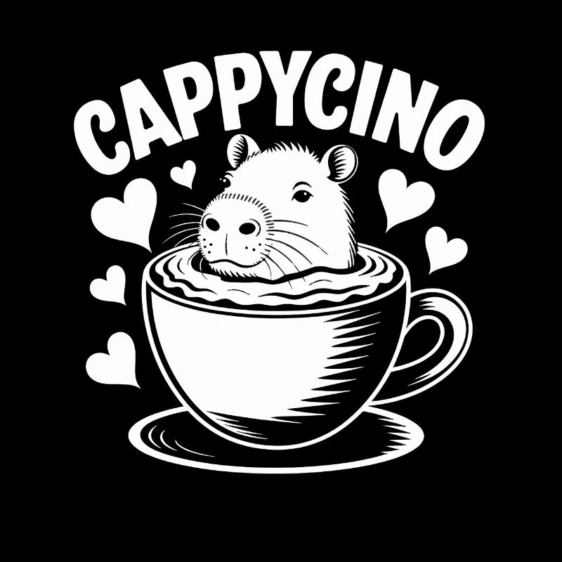 CAPPYCINO Capybara in Cappuccino Coffee Humor