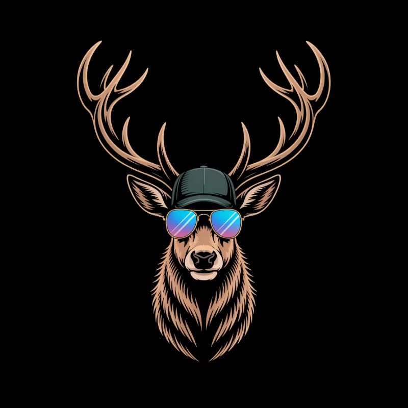 Cooler Hirsch mit Geweih 