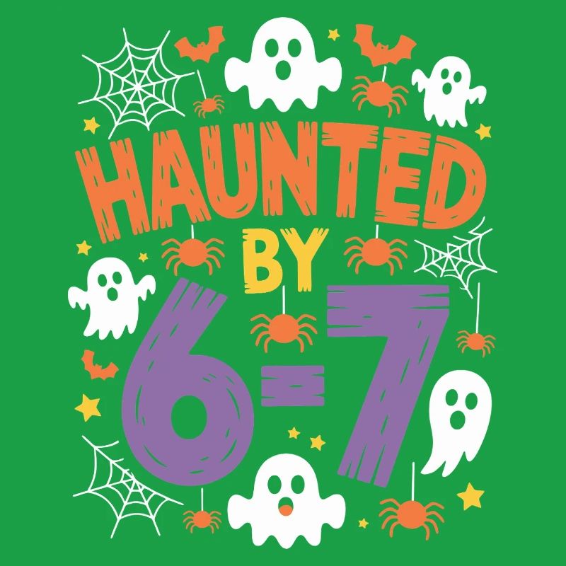 Haunted by 6-7 Halloween Math Pun Design